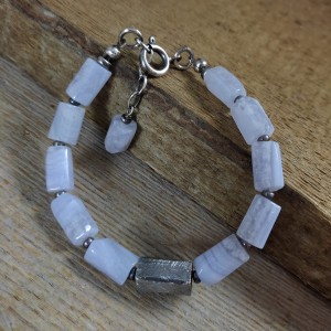 Bransoletka surowa z chalcedonu