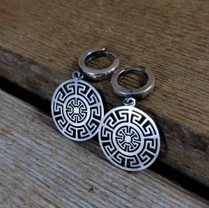 Kolczyki ze wzorem greckim