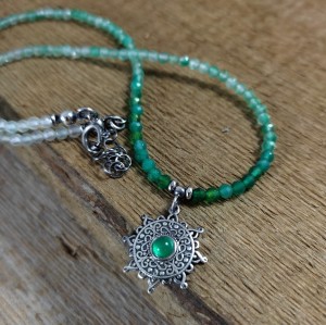 NASZYJNIK - ONYKS Z AGATEM