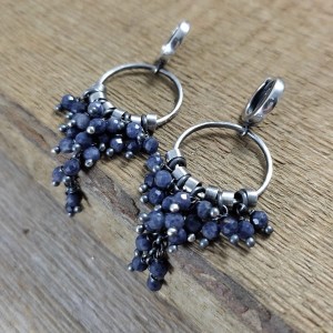 Kolczyki -koła z szafirem