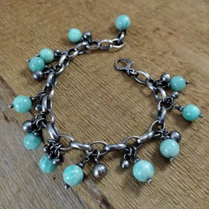 Bransoletka - zawieszki amazonitu