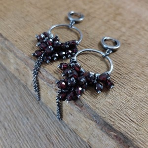 Kolczyki - koła z granatem