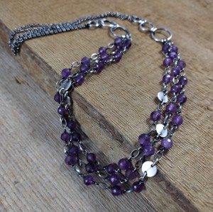 Naszyjnik - subtelny z ametystem