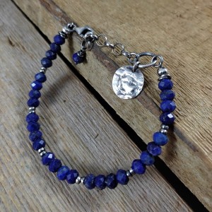 Bransoletka - lapis lazuli z blaszką