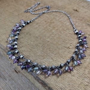 Naszyjnik - zawieszki fluorytu