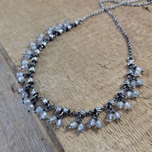 Naszyjnik - zawieszki z labradorytu