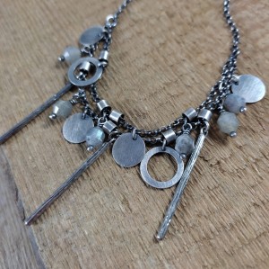 Naszyjnik - zawieszki z labradorytem