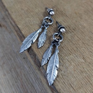 Kolczyki - piórka, sztyfty