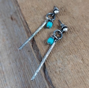 Kolczyki - Sztabka z amazonitem