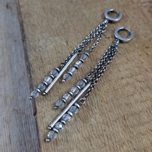 Kolczyki długie z kwarcem